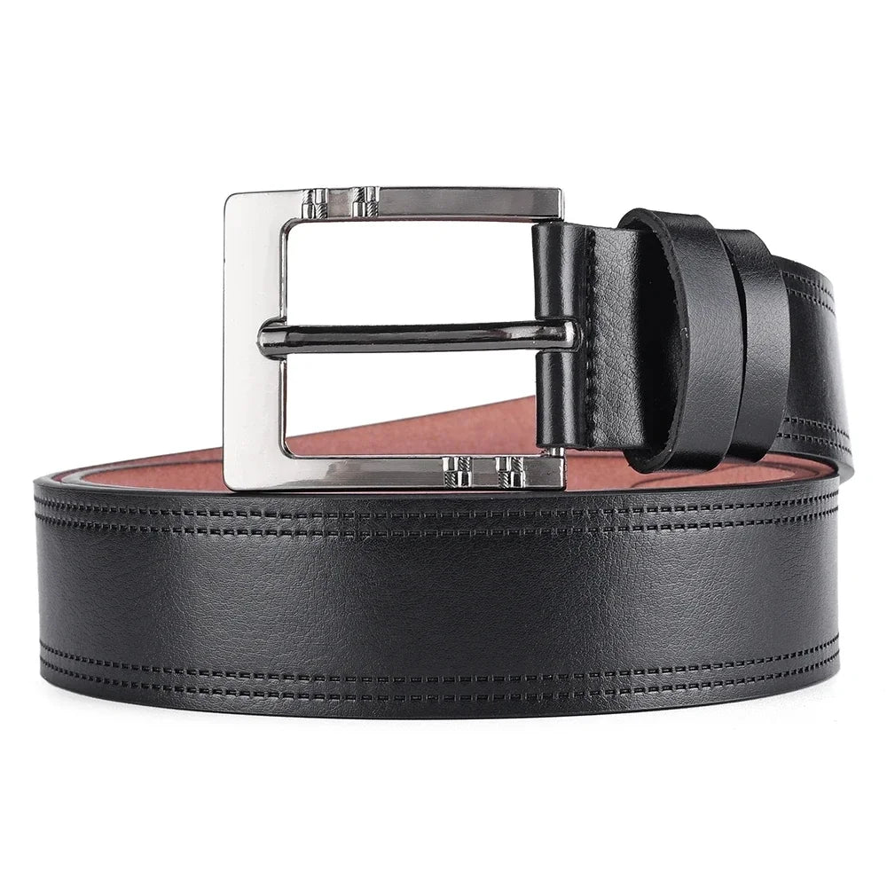 Genuine Leather For Men's High Quality Buckle Jeans Cowskin Casual Belts Business Cowboy Waistband Male Fashion Designer Leather