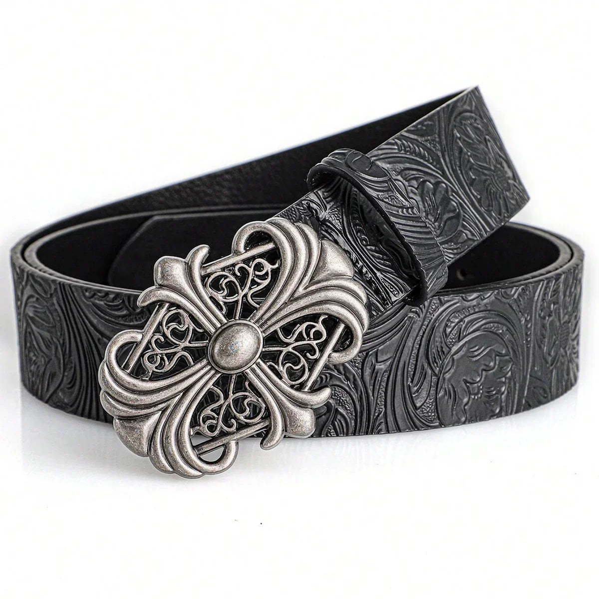 Retro Men's Belt Bohemian Style-Chic Black PU Leather Belt Fashion Vintage 2026 Buckle Belt Punk Rock Y2K Style，For Men Women