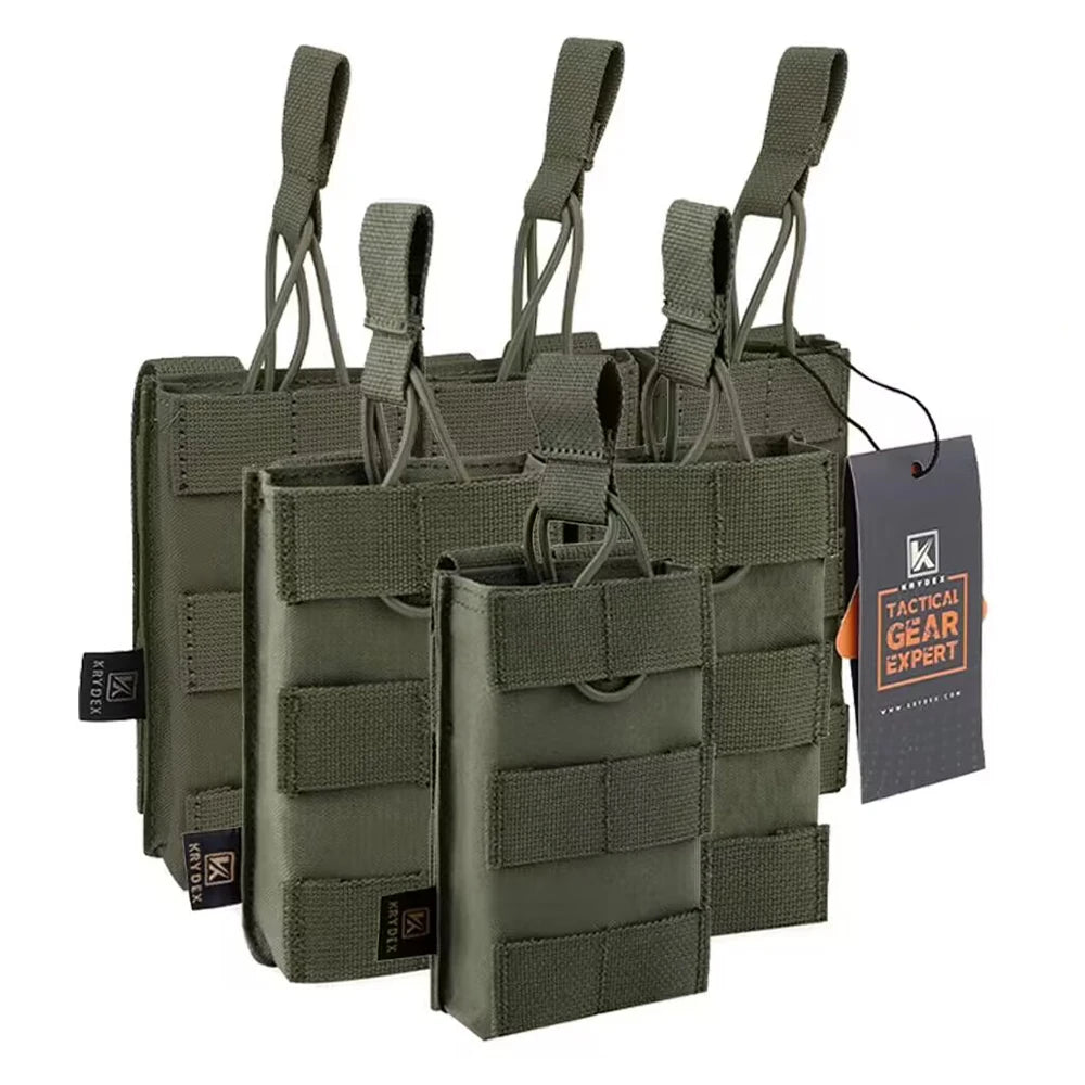KRYDEX Tactical Magazine Pouch Single/Double/Triple Open-Top MOLLE Strap Holder Mag Pouch for 5.56mm M4 M16 Hunting Accessories