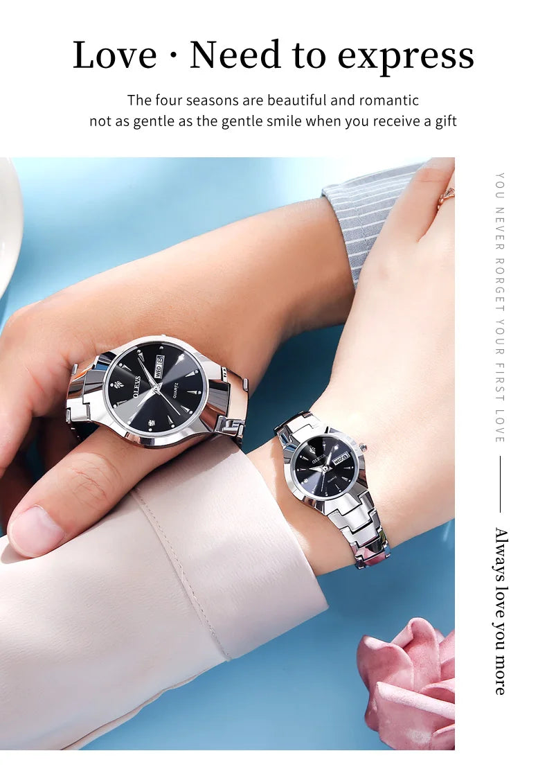 OLEVS Women Watch Quartz Rhombus Mirror Original Quartz Watch for Women Waterproof Luminous Stainless Steel Wristwatch Date Week