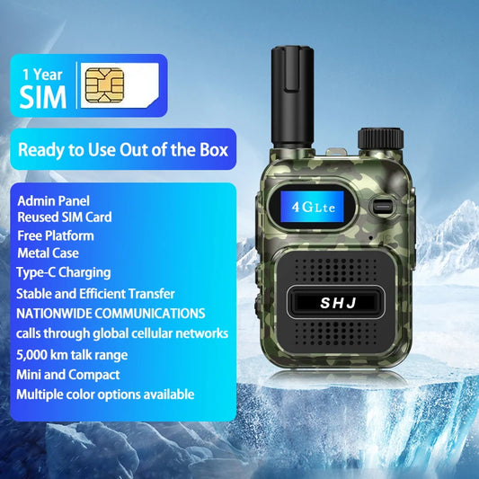 SHJ 4G PoC Radios with 1 Additional Yearly Sim Cards- Ultimate Communication Solution for Businesses and Teams walkie-Talkie Dur