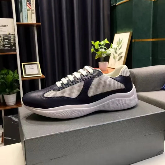 New P-style breathable casual sneakers for summer, high-end men's shoes, fashionable mesh panel shoes, fitness shoes