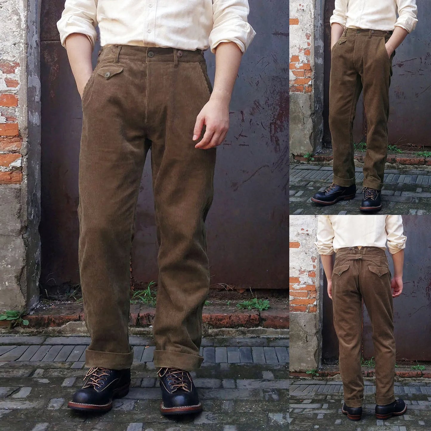Brown Corduroy Pants For Men Spring Autumn Men'S Outdoor Casual Pant High Quality 2025 New Street Fashion Men'S Work Pants