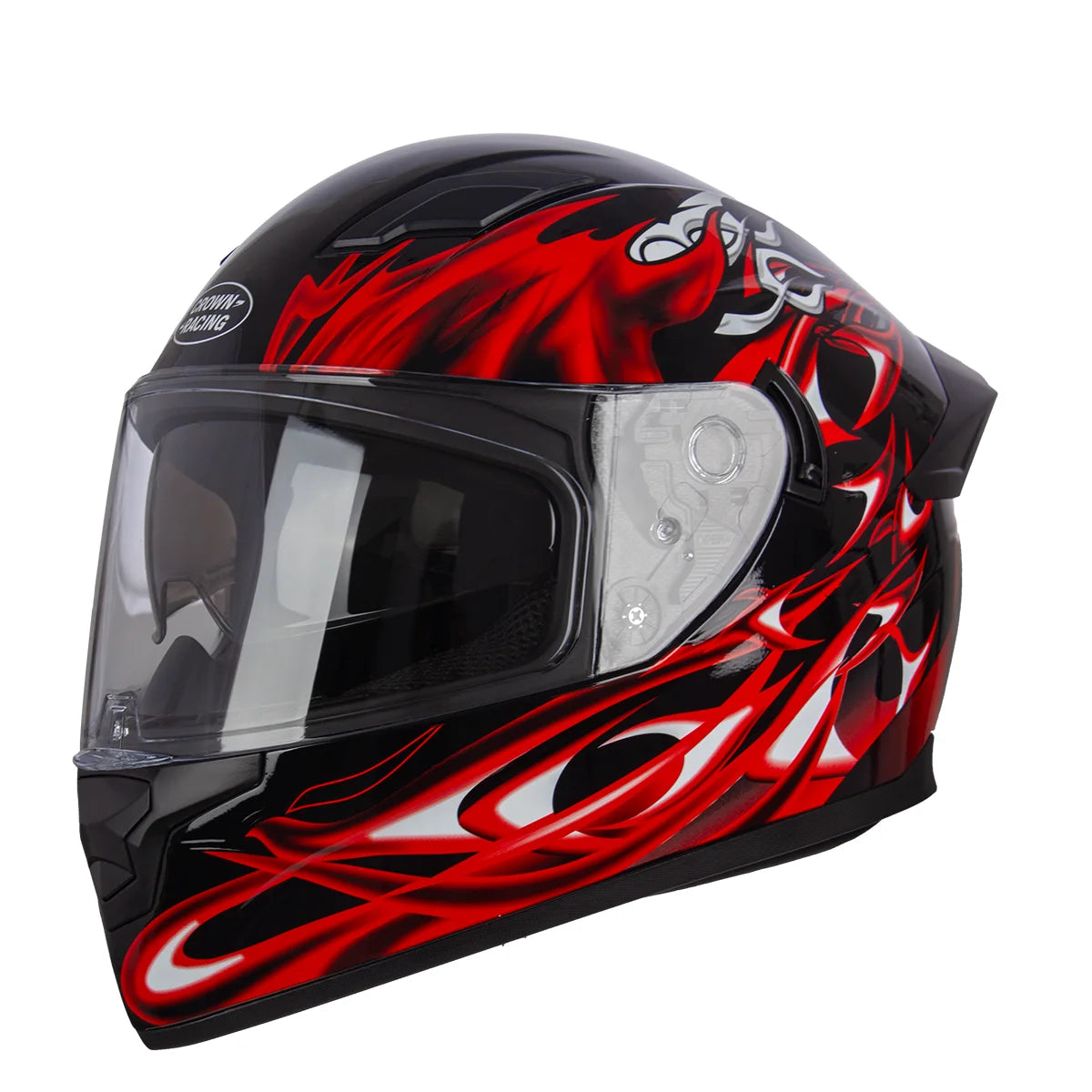 Full - Face Motorcycle Helmet DOT Certified Unisex Helmet with Built - in Sun Visor and Clear Outer Visor