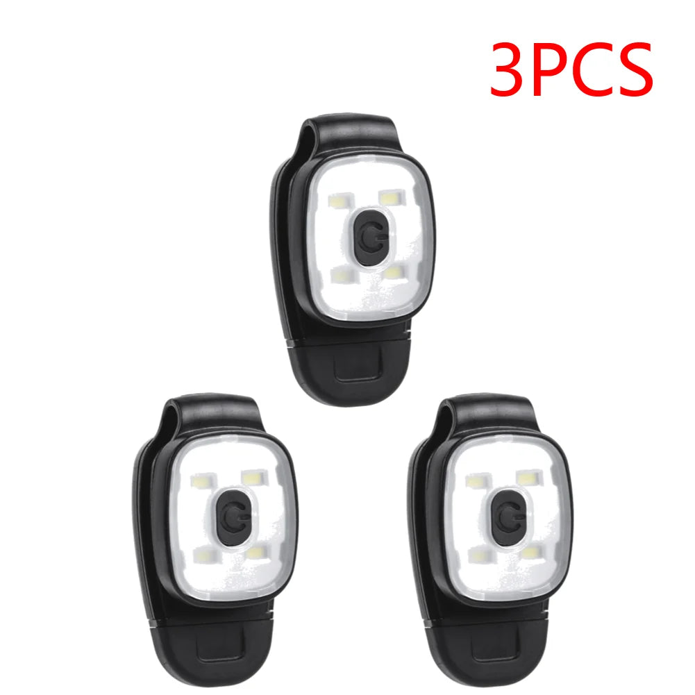 2-10PCS LED Clip Flashlight USB Charging LED Running Lights Multifunction Lightweight Warning Lights for Night Walking Fishing