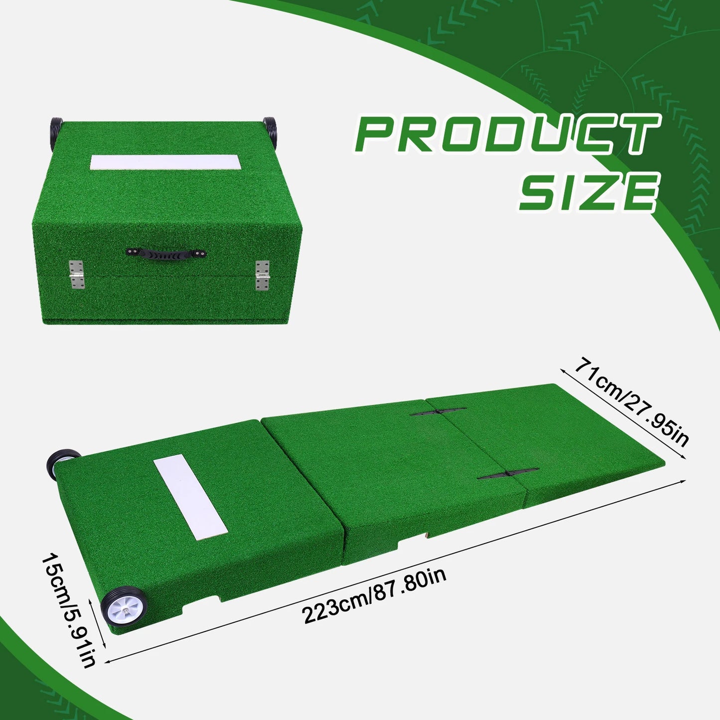 88x28x6 Inch Foldable Pitching Mound with Carry Handle Baseball Pitchers Mound for Practice Softball Youth Backyard Training