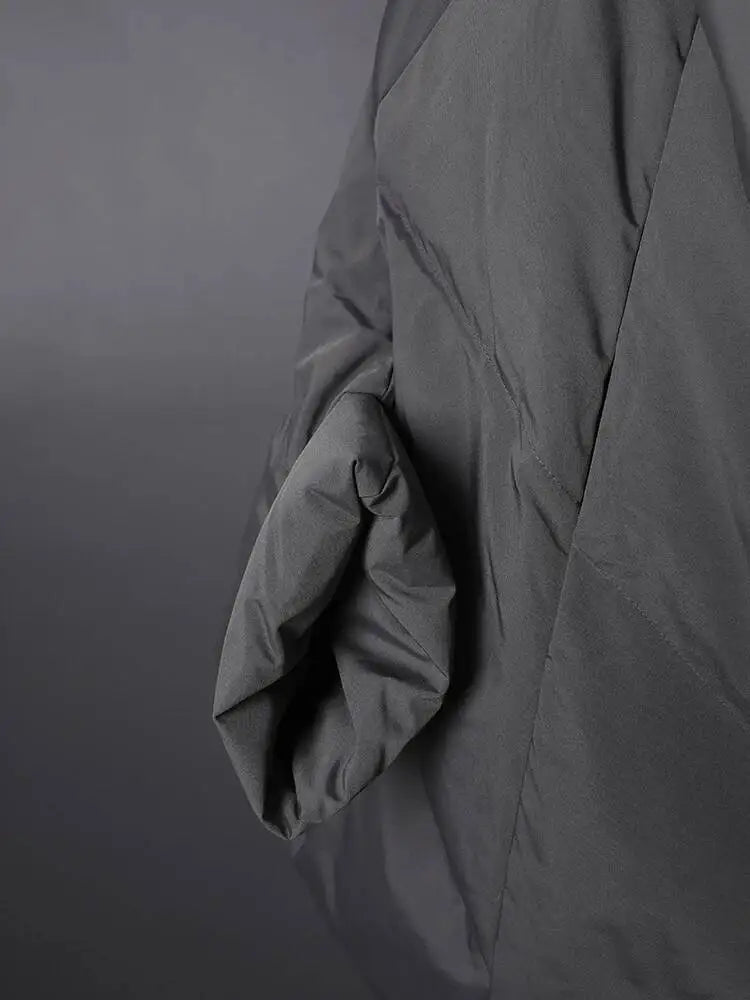 EAM Gray Big Size Keep Warm Down Jacket New Long Batwing Sleeve Warm Women Parkas Fashion Tide Autumn Winter 2026 CPG4506