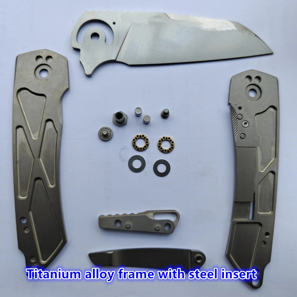 JUFULE Mojave Titanium Handle Ceramic Bearings Kitchenware Pocket EDC Tool Fish Hunting Hike Camping 154CM Outdoor Folding Knife