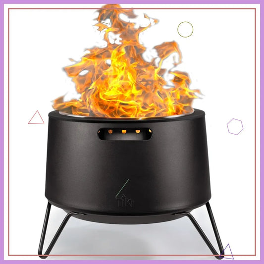 20-Inch Smokeless Portable Fire Pit with Stand & Cover - Outdoor Wood Burning for Patio, Backyard, Camping