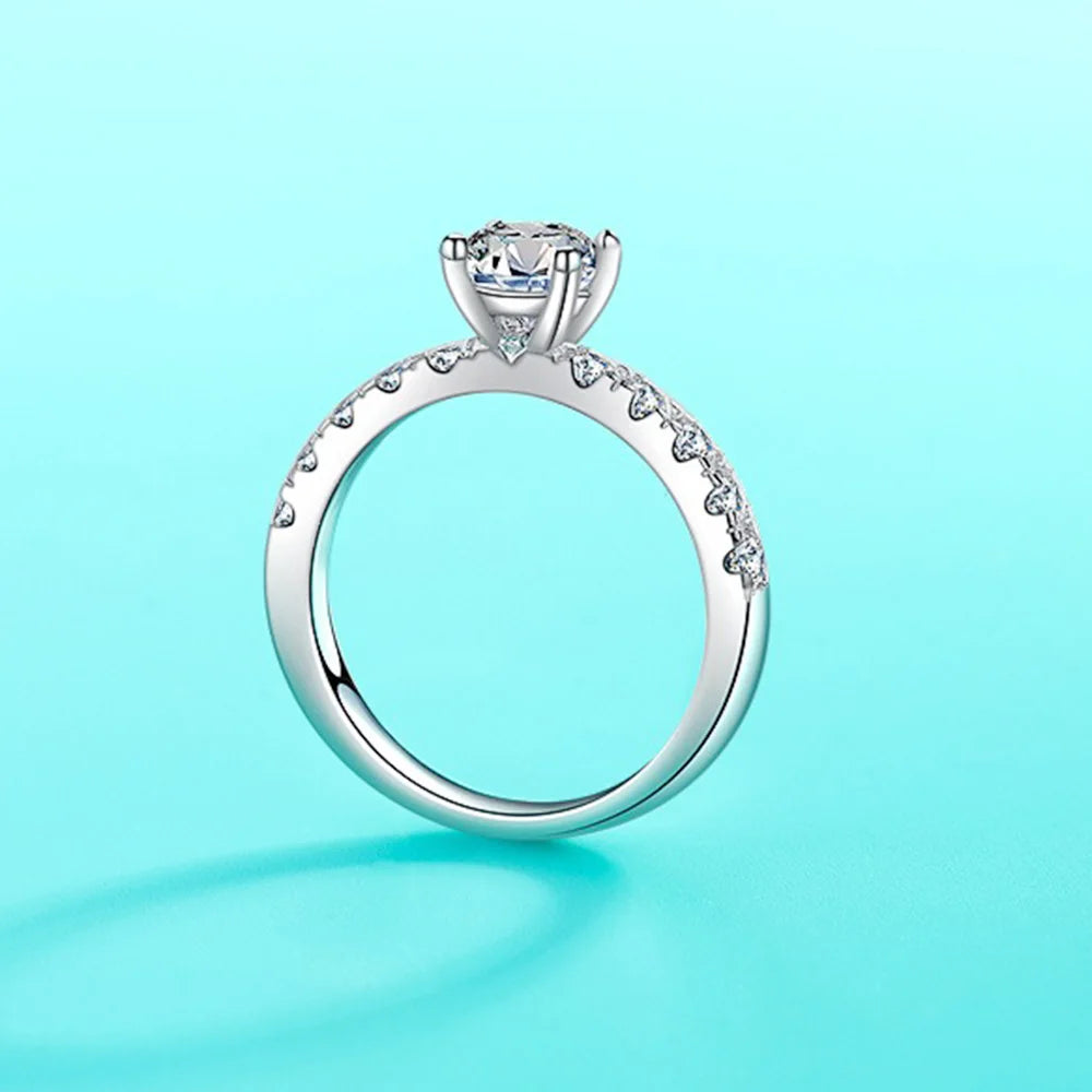 Cbtb Exquisite D Colur 1-3 Carat Moissanite Four Claw Ring for Women Wedding Eternal Jewelry