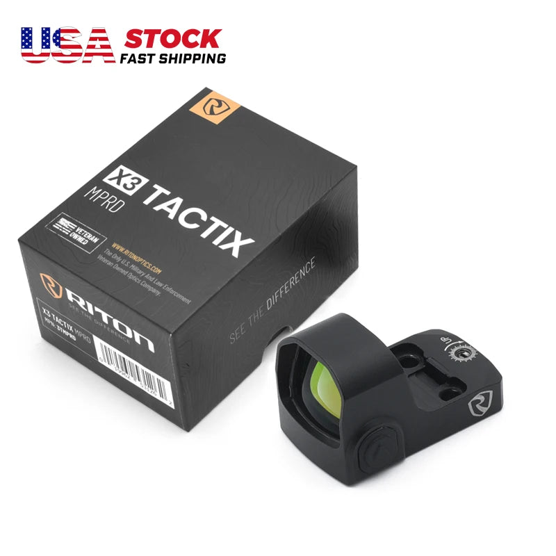 Original RITON Optics MPRD Tactic 3 MOA Compact Red Dot Sight RMSC Footprint Fit Gloc for Hunting
