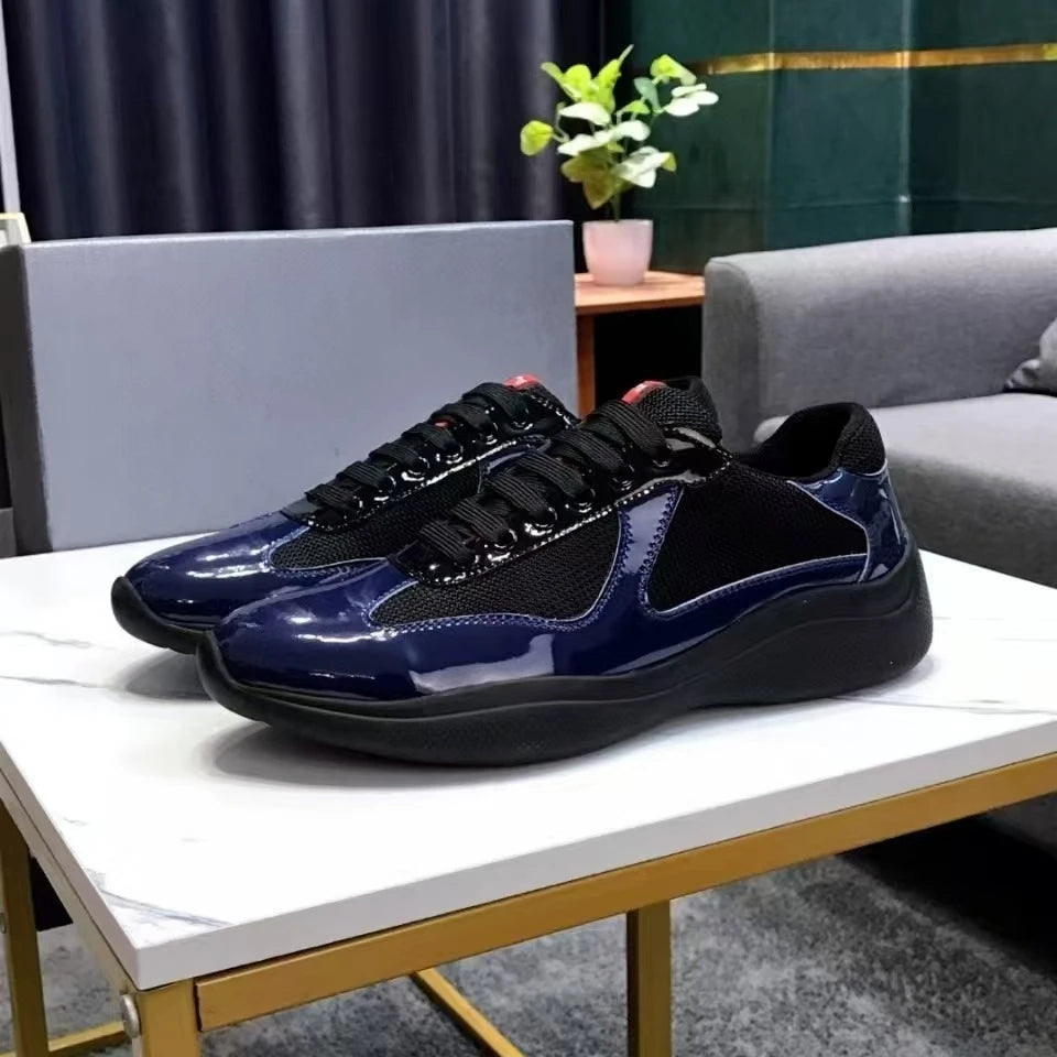 New P-style breathable casual sneakers for summer, high-end men's shoes, fashionable mesh panel shoes, fitness shoes