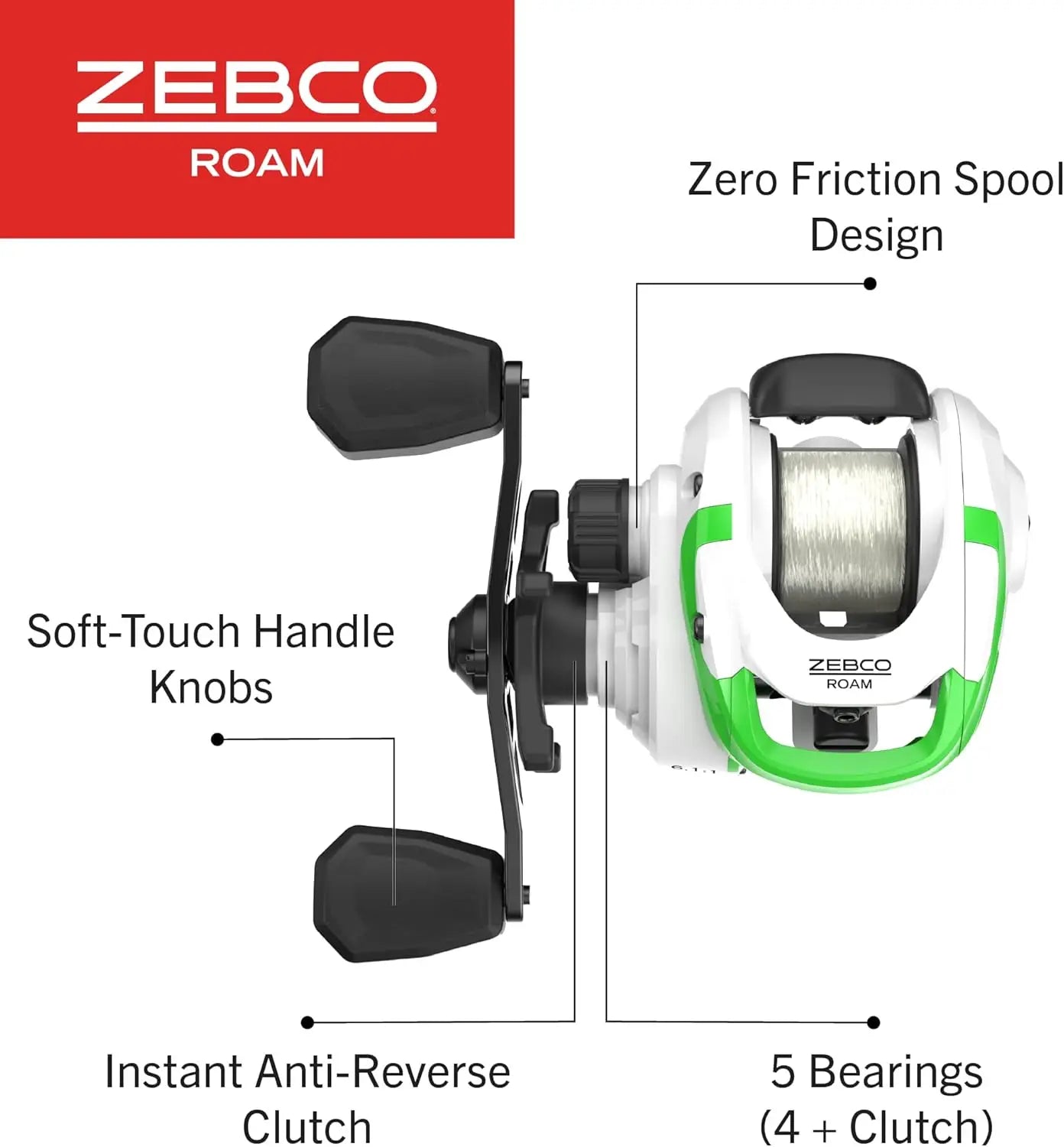 6-Foot aitcast Reel and Rod Combo, Lightweight Graphite Frame, Right-Hand Retrieve for Fishing