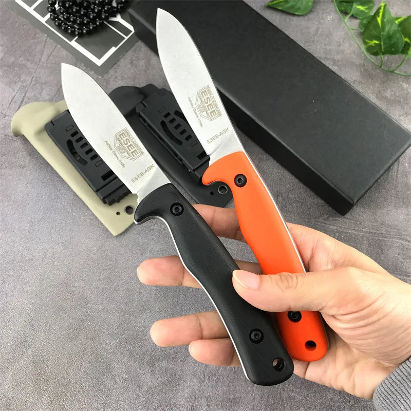 ES/EE AGK Outdoor Utility Knife with D2 Steel Blade G10 Handle Ideal for Camping Mountaineering and Tactical Defense Equipment