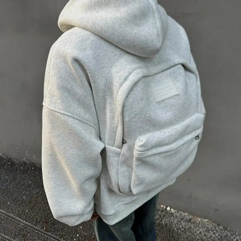 Fall 3D Backpack Hoodie Street Retro Sweatshirt Gothic Long Sleeve Jacket Streetwear Sweatshirt