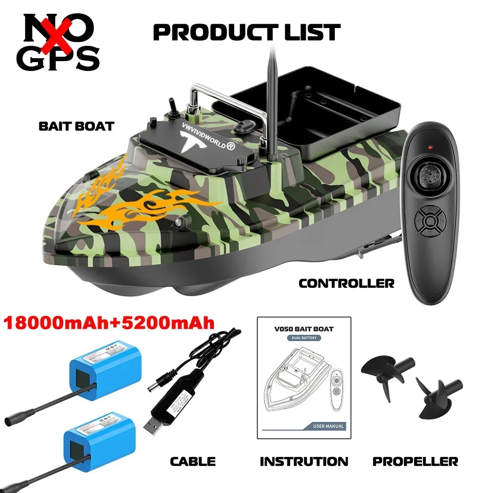 VWVIVIDWORLD,2024 New,RC Fishing Bait Boat,2KG Loaded,Fixed Speed Cruise,Waterproof,High Speed,4 Night Light