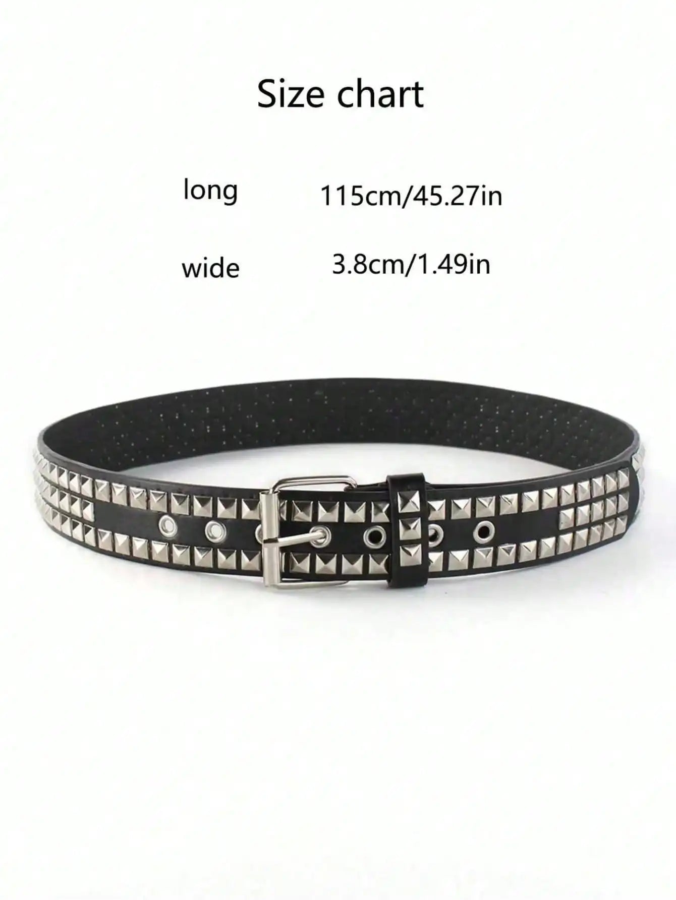 Solid Color Punk Rhinestone Studded Leather Belt, Suitable For Teens, Casual Outdoor, Athletic, Vacations, Graduation Gifts, Birthday, Daily Wear