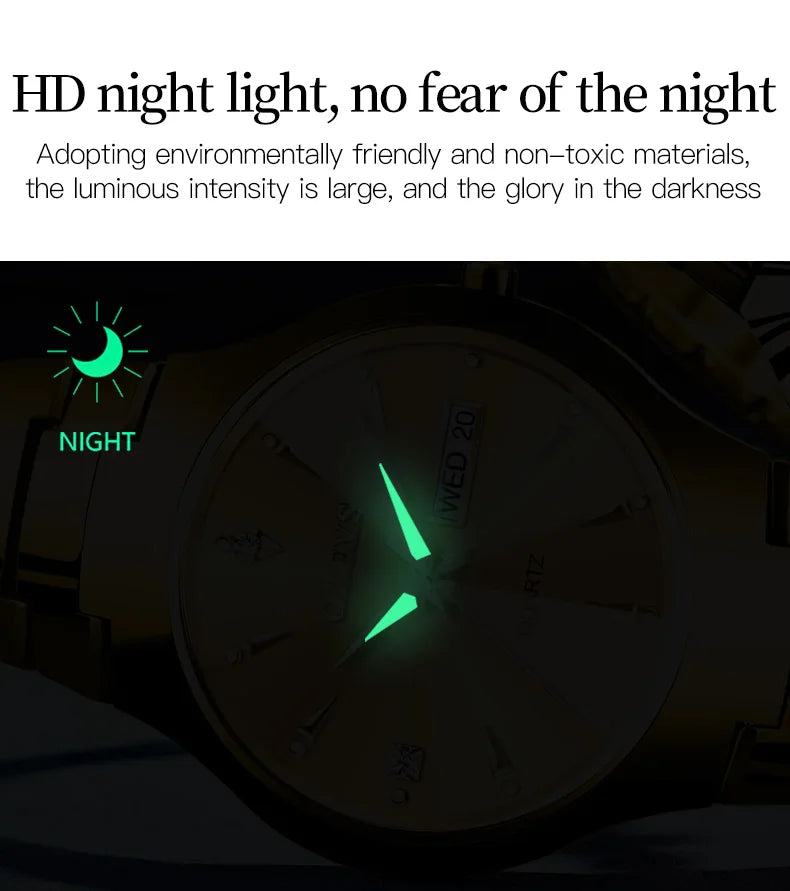 OLEVS Women Watch Quartz Rhombus Mirror Original Quartz Watch for Women Waterproof Luminous Stainless Steel Wristwatch Date Week