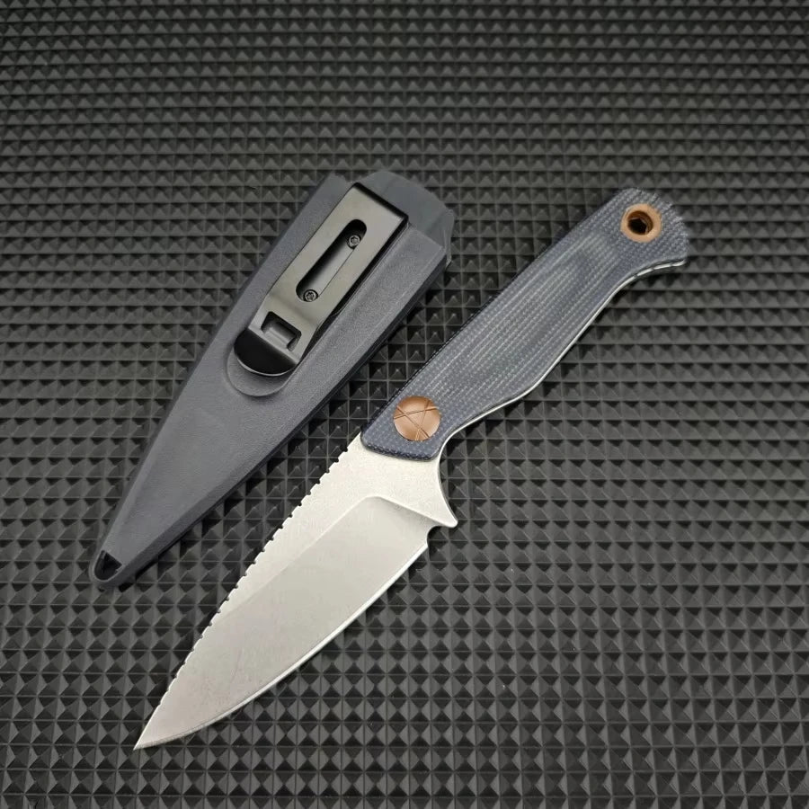Professional-level Tactical Knife BM203 BT with D2 Blade Rubber Handle Ergonomic Grip Outdoor Hiking and Rescue Tool Man's Gift