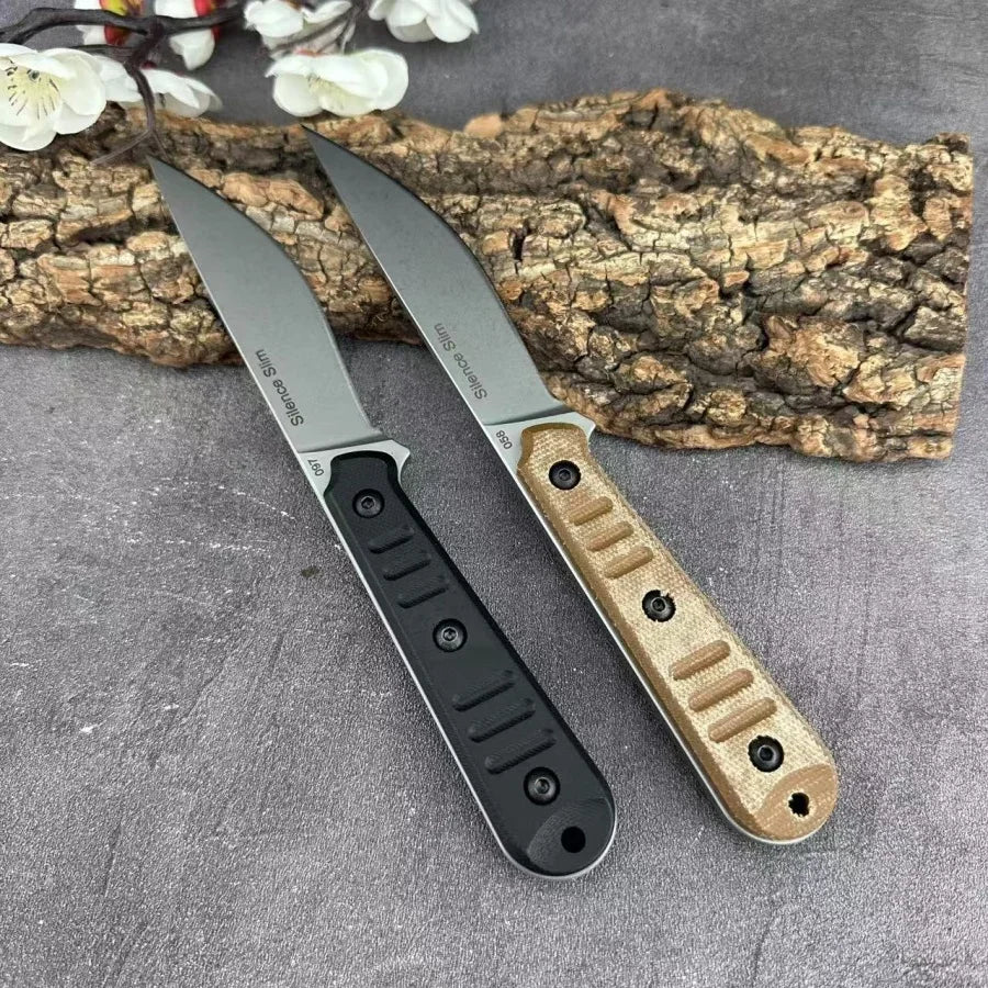 Heavy-duty Stainless Steel Straight-bladed Knife with G10 Anti-slip Handle for Outdoor Camping Wilderness Survival EDC Hunting