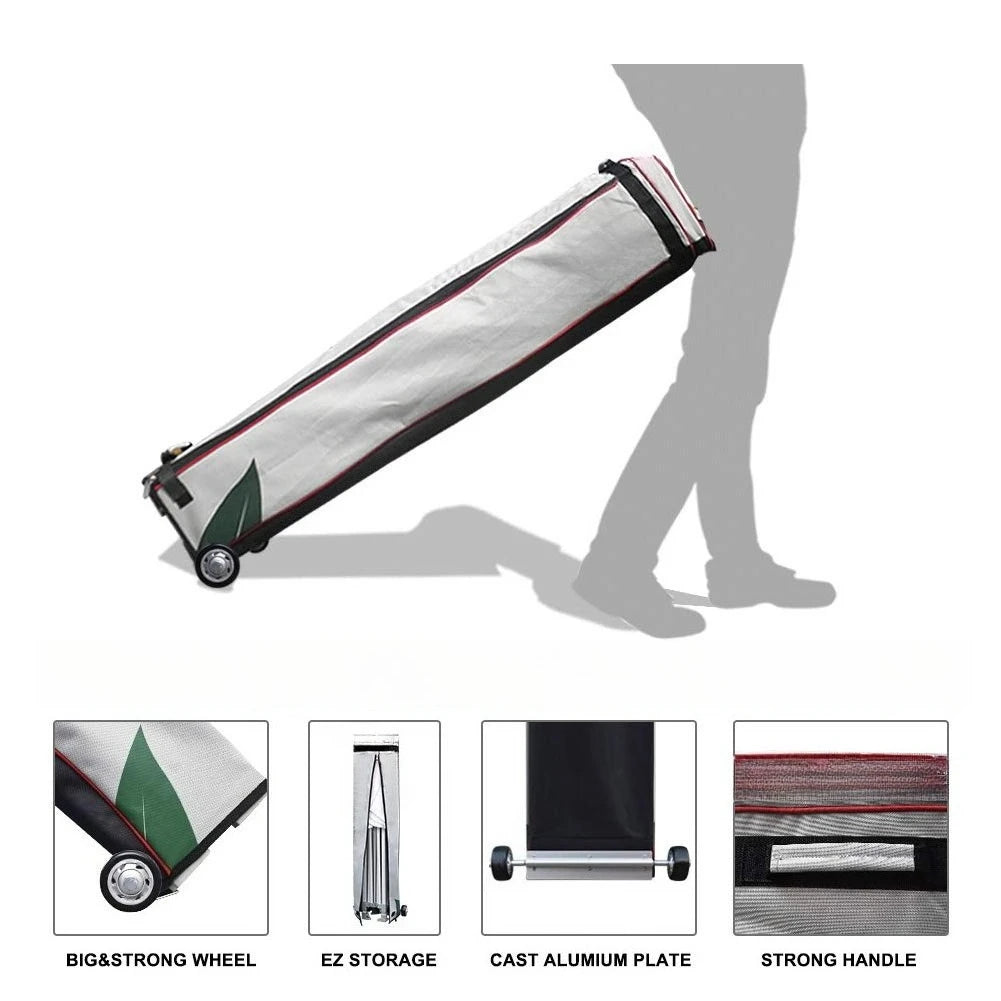 10'x15' Pop-up Canopy Tent Commercial Instant Canopies with 4 Removable Zipper End Side Walls and Roller Bag, Customized