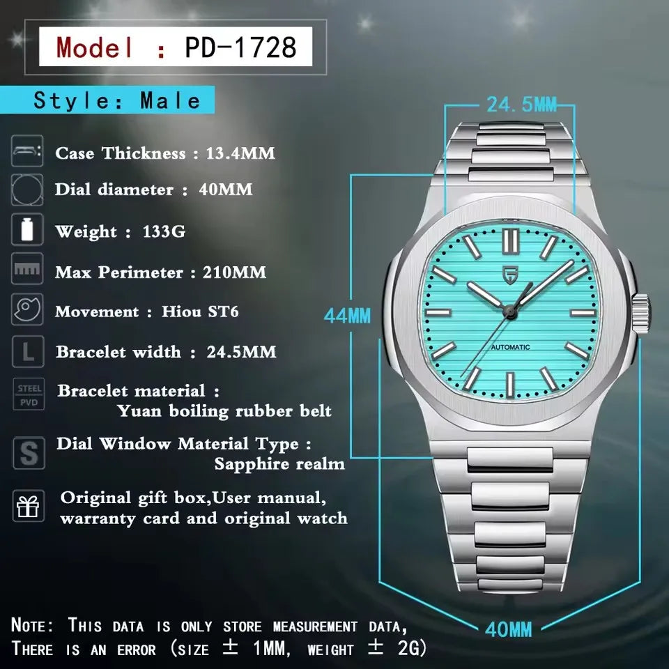 2026 New PAGANI DESIGN Sport Elegance Men watch 316L All Steel Luxury Luminous Man watch ST16 Movt Waterproof Mechanical Watch