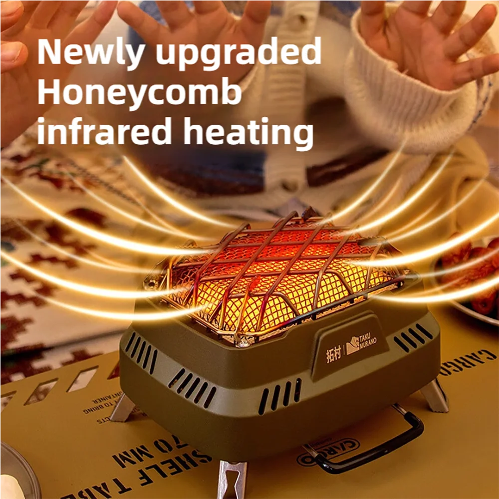 Portable Camping Heating Stove Outdoor Multifunctional Gas Range Heating Outdoor Gas Heater Travel Foot Picnic Area Winter Rain