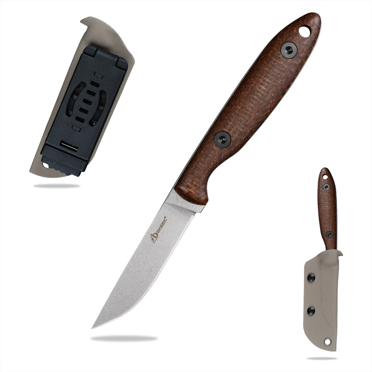 High Hardness SDOKEDC DC53 Steel Multifunctional EDC Cutter, Wear Resistant Micarta Handle for Outdoor Camping Fishing Travel