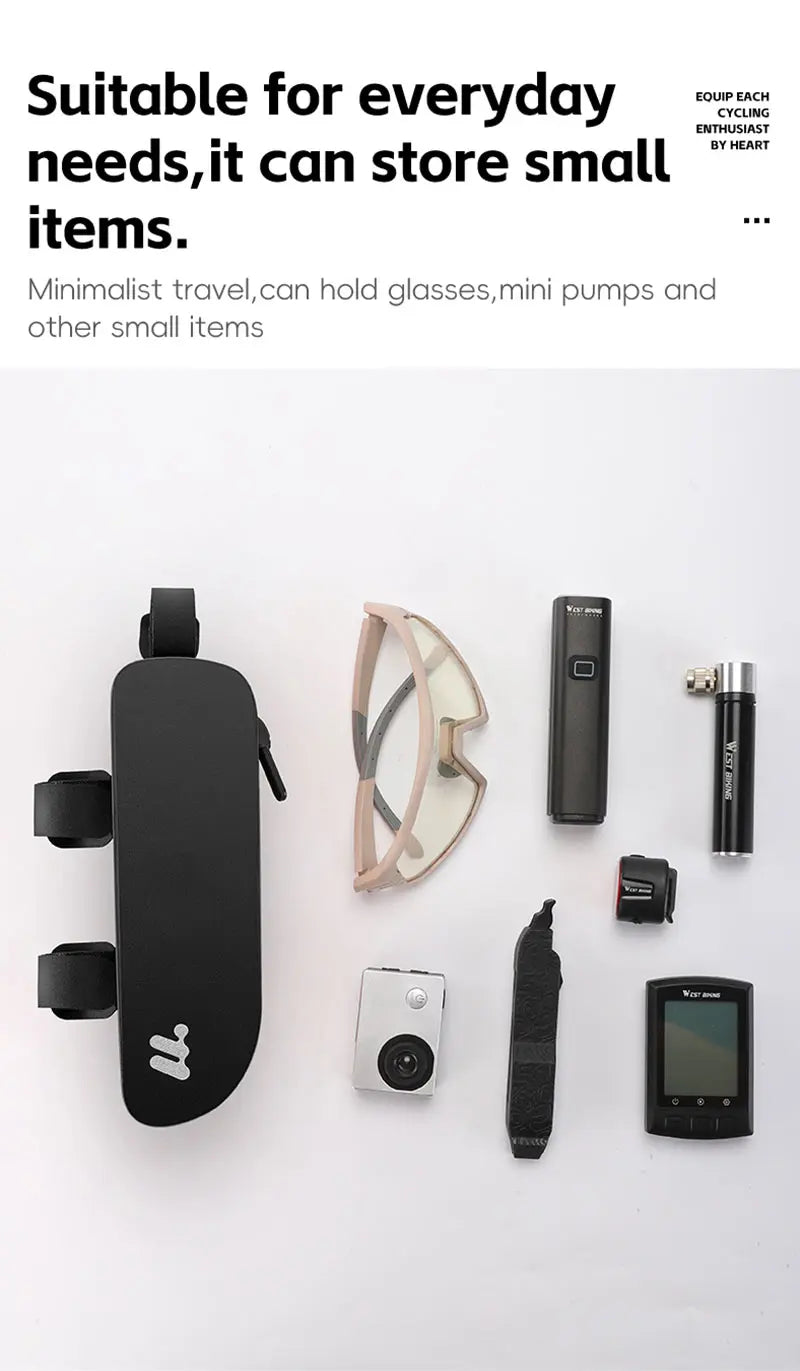 WEST BIKING Bike Top Tube Bag TPU Cycling Front Bag With Screws or Straps Waterproof MTB Road Bike Storage Bag Accessories