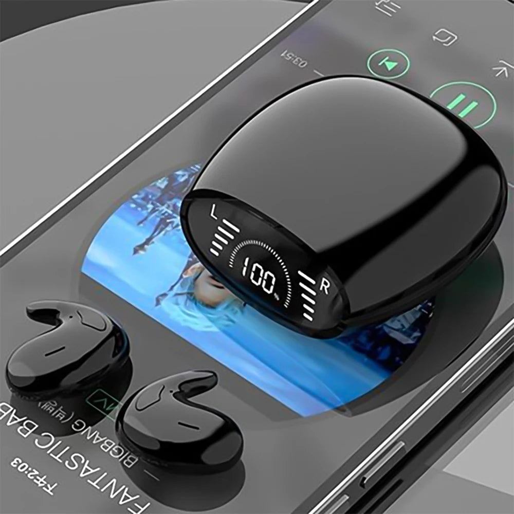 SK Ultra-thin Sleep Headphones 5.3 Wireless Bluetooth Headset Invisible Earbuds Hidden In Ear Button Sports Earphones Waterproof