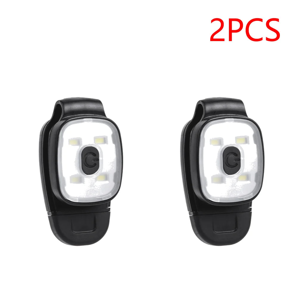 2-10PCS LED Clip Flashlight USB Charging LED Running Lights Multifunction Lightweight Warning Lights for Night Walking Fishing