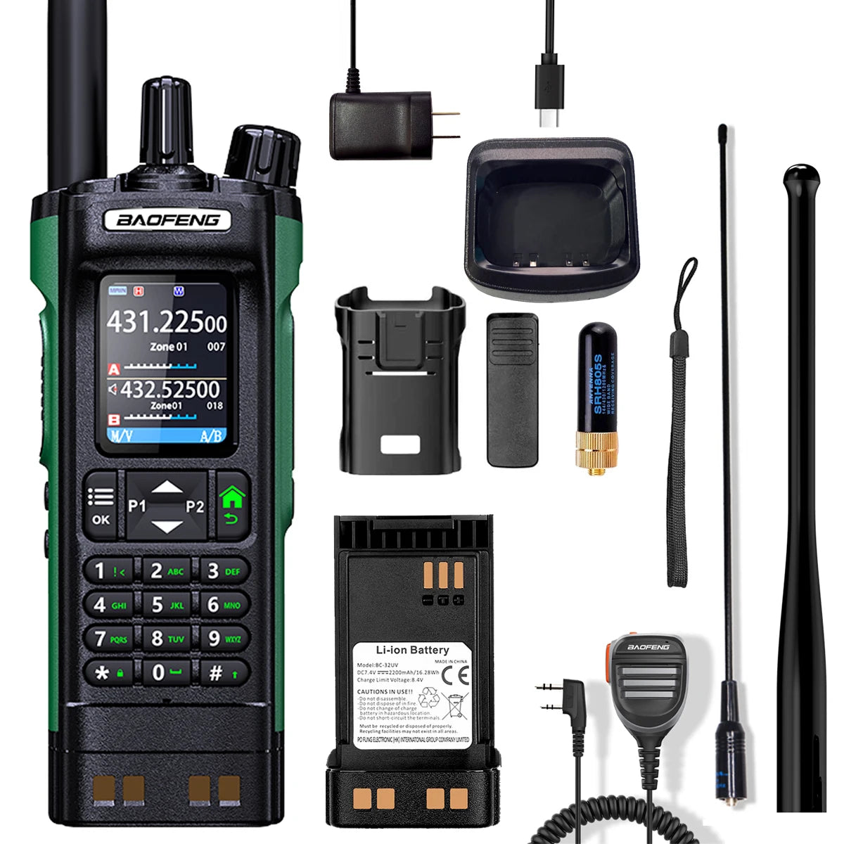 New BAOFENG DM32 Walkie Talkie DMR GPS 10W Programming Multi Band Wireless Copy Frequency Type-C DM-32UV Ham 2 Way Ra
