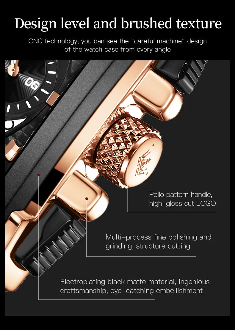 OLEVS Luxury Men Watch Waterproof Square Watch for Men Luminous Top Brand Quartz Wristwatch Fashion watch man luxury original