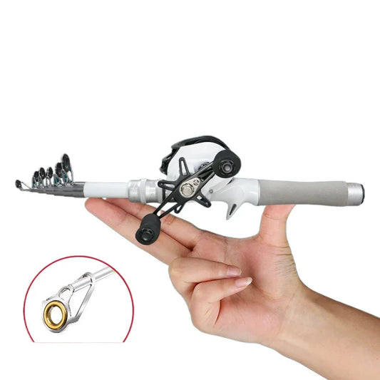 Mini Portable Super Short Luya Rod Travel Fishing Gear Set Small Telescopic Full Section Fishing Equipment for Easy Carry