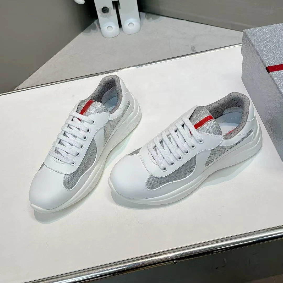 New P-style breathable casual sneakers for summer, high-end men's shoes, fashionable mesh panel shoes, fitness shoes