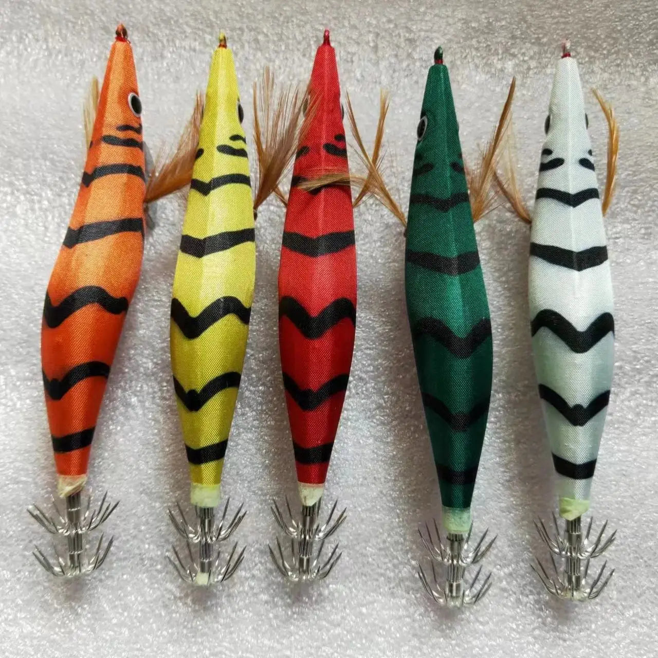 MR OCTOPUS 20pcs 2.5# squid jigs,squid hook ,fishing lure,WOOD SHRIMP 10cm.12g.  wholesale jigs, hard lure ,fish tackle