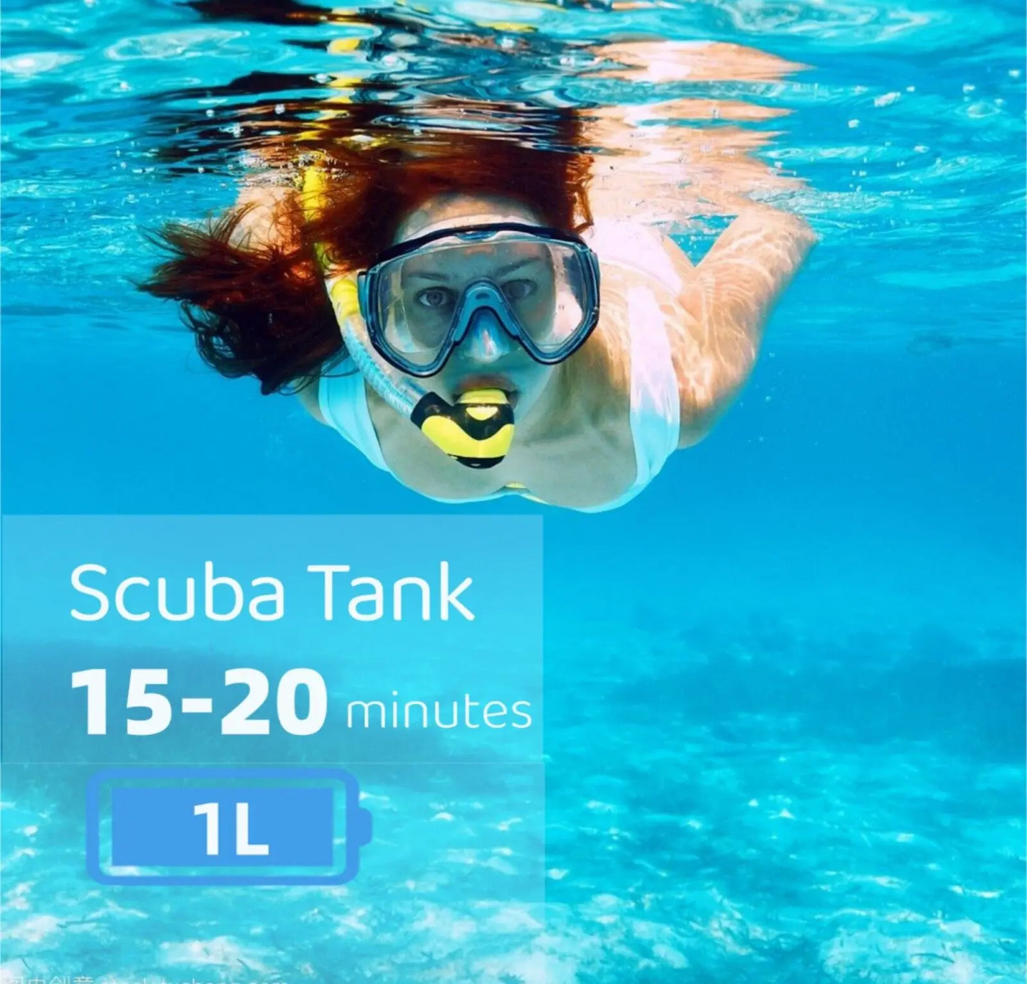 1L Mini Scuba Tank Underwater Dive Portable Lungs Deepest 32.8ft Scuba Oxygen