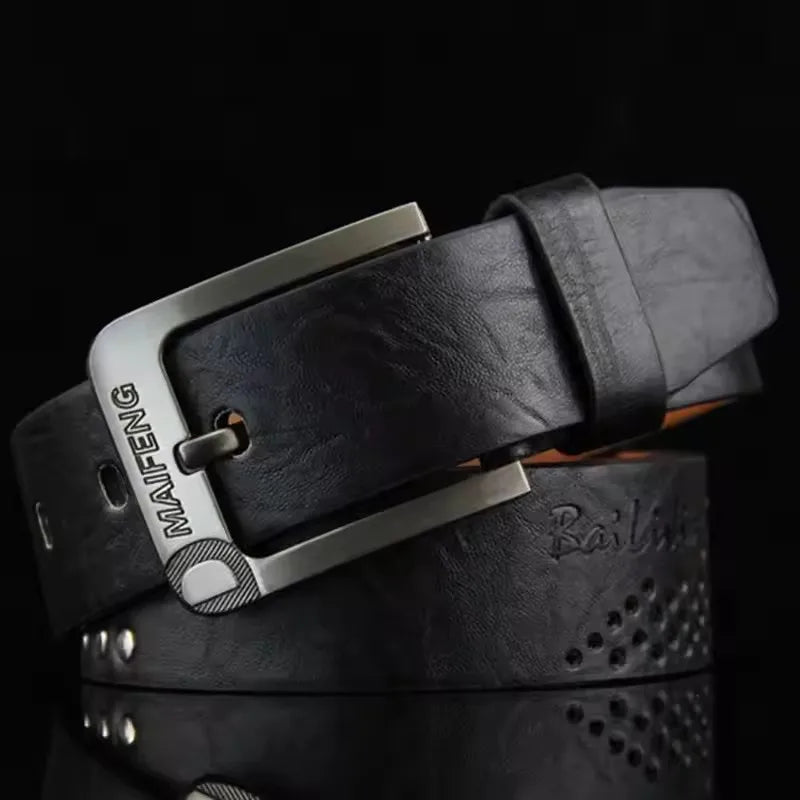 Fashion Luxury Belt For Men PU Leather Belts Metal Pin Buckle High Quality Famous Brand Designer Waist Strap Belts 110cm Length