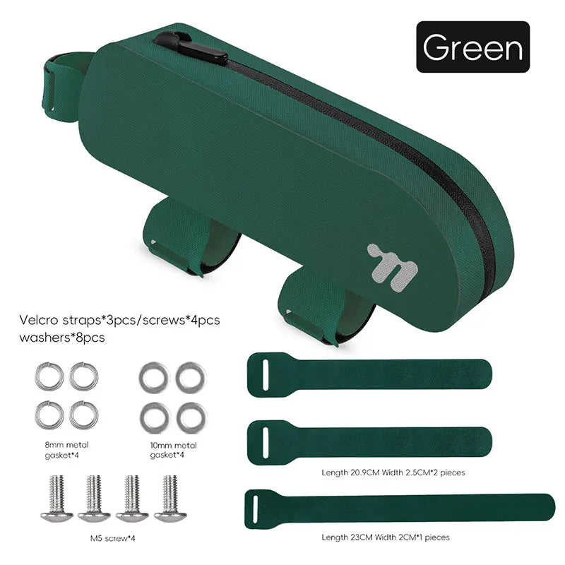 WEST BIKING Bike Top Tube Bag TPU Cycling Front Bag With Screws or Straps Waterproof MTB Road Bike Storage Bag Accessories