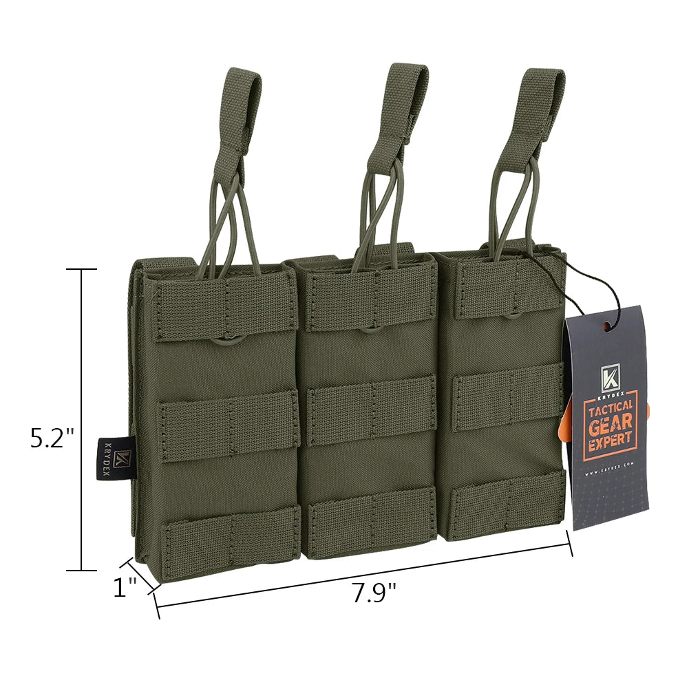 KRYDEX Tactical Magazine Pouch Single/Double/Triple Open-Top MOLLE Strap Holder Mag Pouch for 5.56mm M4 M16 Hunting Accessories