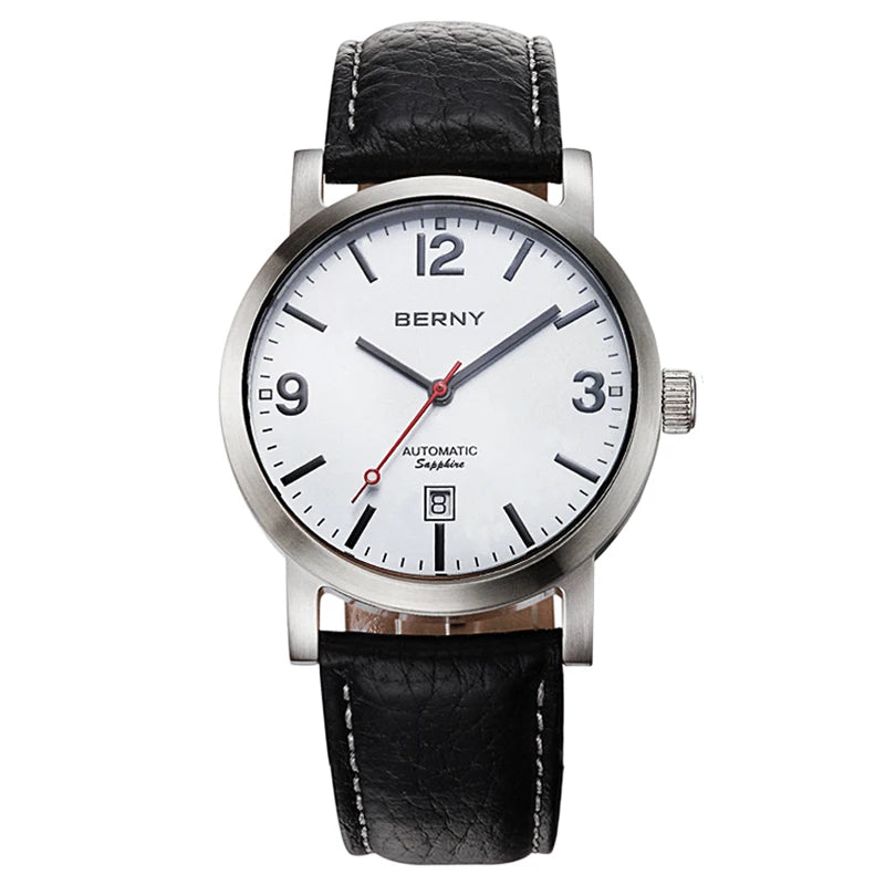 BERNY Watch for Men Mechanical Automatic Watches  Luxury Brand Male Clock Water Resistant Swiss Trackway Men's Wristwatch