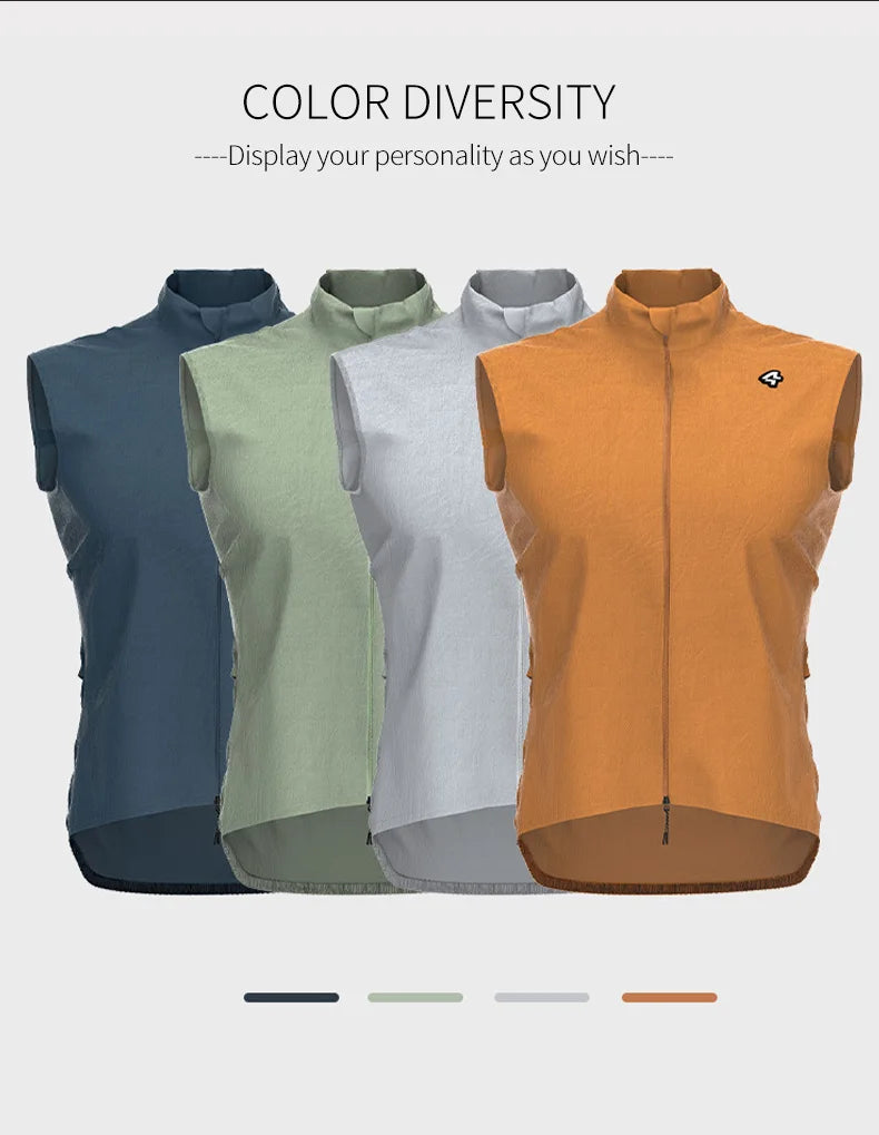 Lameda Cycling Vest For Men Windbreaker With Pockets Men's Cycling Running Vest Windproof Coat Jackets Man Road Bike Clothing