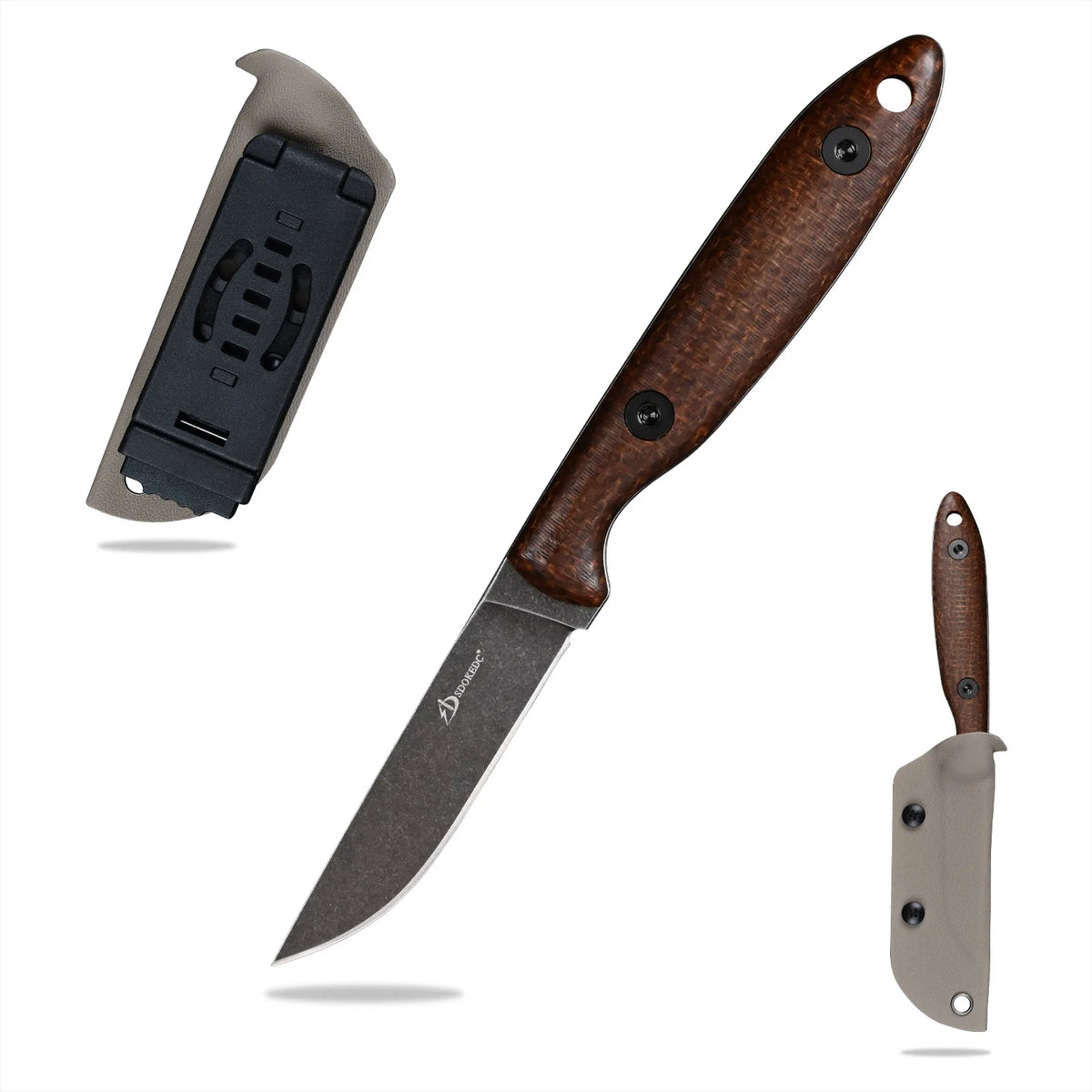 High Hardness SDOKEDC DC53 Steel Multifunctional EDC Cutter, Wear Resistant Micarta Handle for Outdoor Camping Fishing Travel