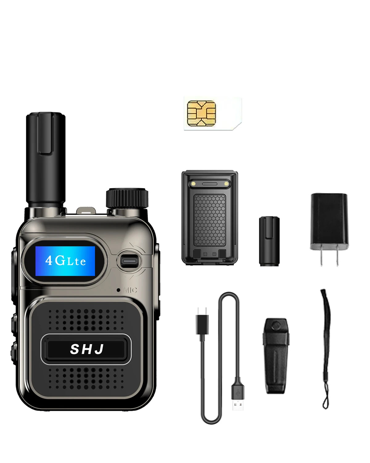 SHJ 4G PoC Radios with 1 Additional Yearly Sim Cards- Ultimate Communication Solution for Businesses and Teams walkie-Talkie Dur