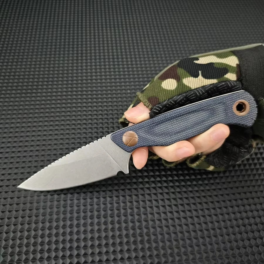 Professional-level Tactical Knife BM203 BT with D2 Blade Rubber Handle Ergonomic Grip Outdoor Hiking and Rescue Tool Man's Gift