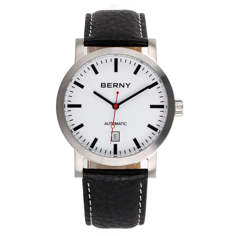 BERNY Watch for Men Mechanical Automatic Watches  Luxury Brand Male Clock Water Resistant Swiss Trackway Men's Wristwatch