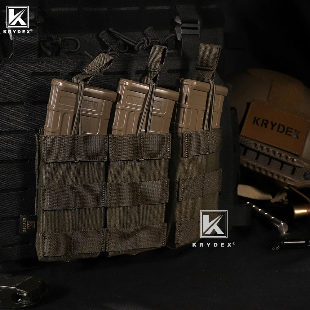 KRYDEX Tactical Magazine Pouch Single/Double/Triple Open-Top MOLLE Strap Holder Mag Pouch for 5.56mm M4 M16 Hunting Accessories