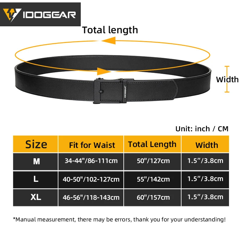 IDOGEAR 1.5" Leather Ratchet Belt for Men Adjustable Hole-free Belt For Dress Casual in Gift Box 3435